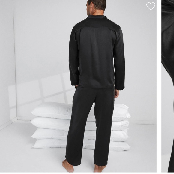 LUNYA BNWT Men's Washable Silk Button Up Set in Immersed Black Size L - Picture 2 of 5